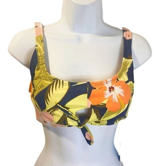 Beach‎ Betty By Miracle Brands Slimming Control Navy Tie Front Floral Bikini - Picture 4 of 7